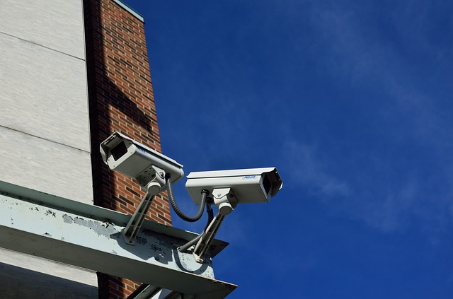 Two CCTV security cameras.