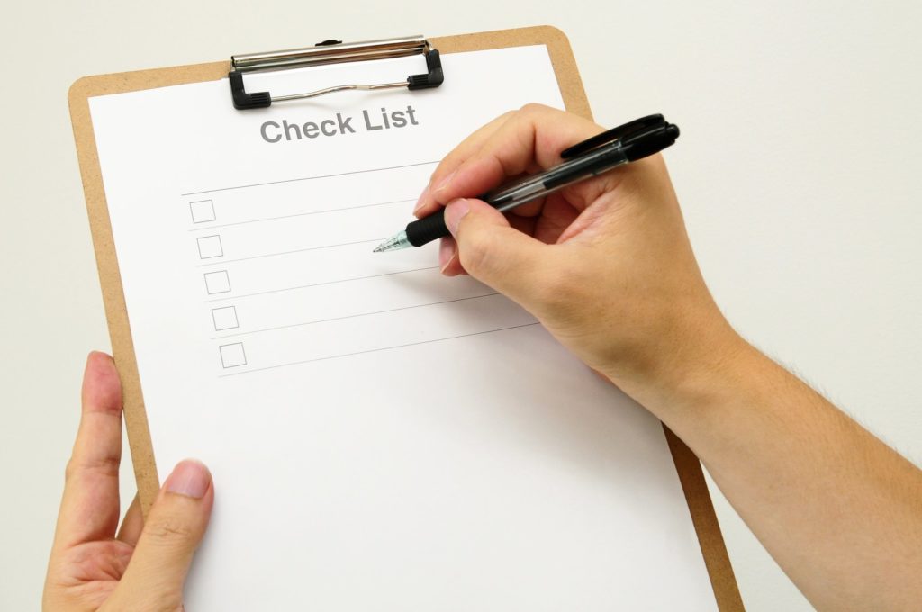 Create a checklist for interviews